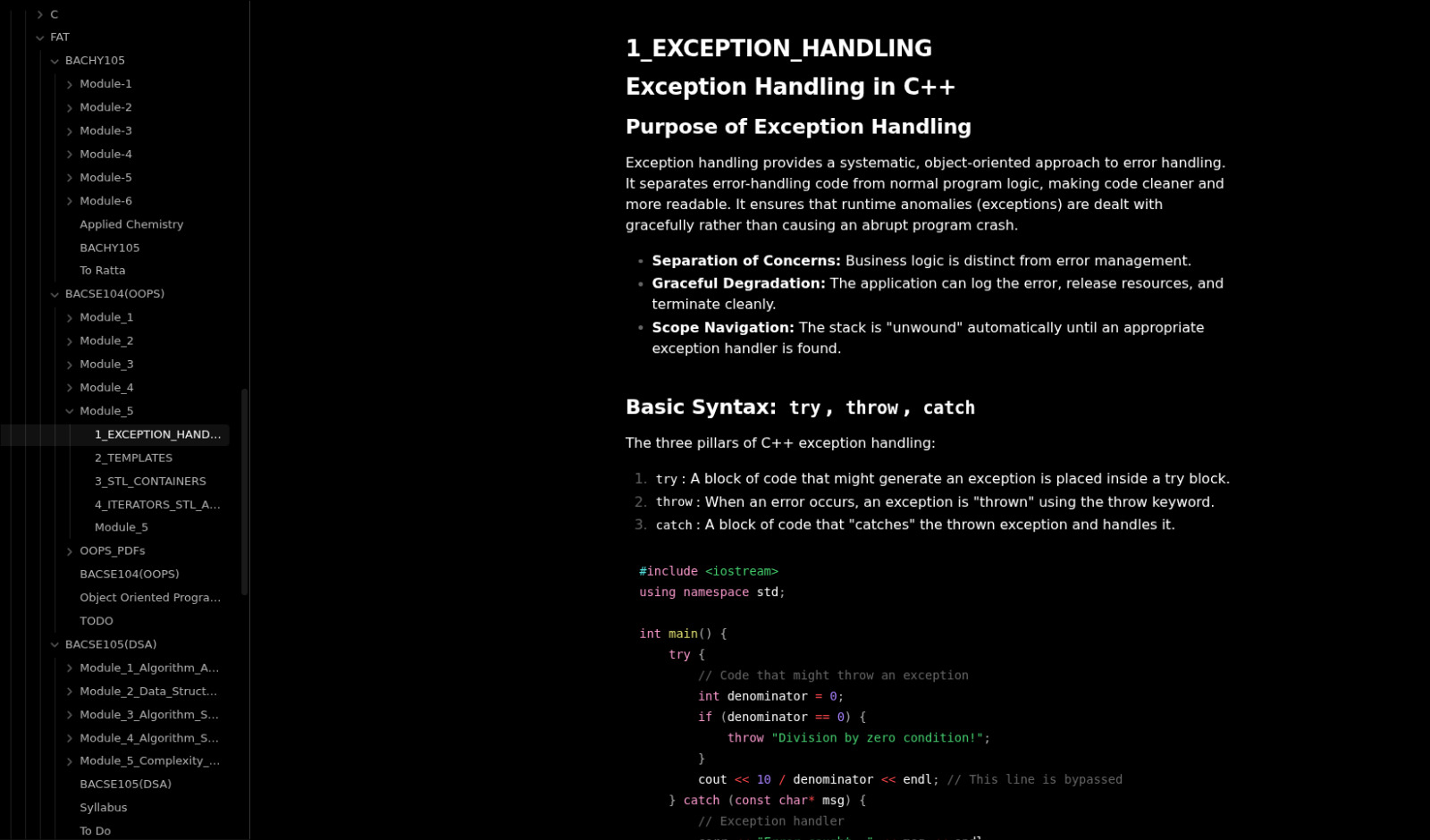 Notes engine